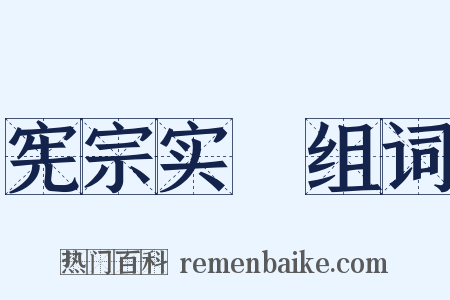 宪宗实録组词是什么意思的图片
